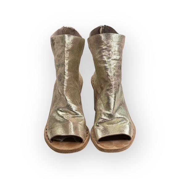 Officine Creative ✿ Handmade Open Toe Heeled Boot Sandals ✿ Metal Gold ✿ 39.5 - Picture 8 of 16